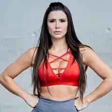 Top Decotado Fitness Biquine Detalhes em Strappy Costas Nua Reforçado JOJO