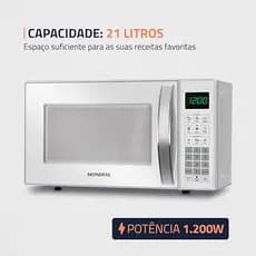 Micro-ondas Mondial 21L com Função Tira Odor 1200W 220V