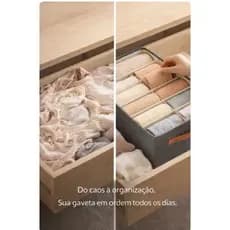 Caixa Organizadora Dobrável com 6 Divisórias Multiuso para Gaveta Armário Closet Roupas e Acessórios