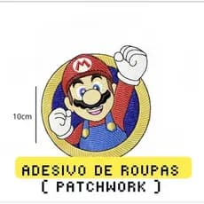 Bordado Mario Bros Petches Autocolante 10cm
