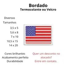 Bandeira Estados Unidos Patch Termocolante ou Velcro