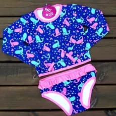 Conjunto Biquíni Infantil UV para Meninas Proteção Solar Criança Praia