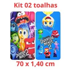 Kit com 2 Toalhas de Personagens – Verão, Praia e Piscina