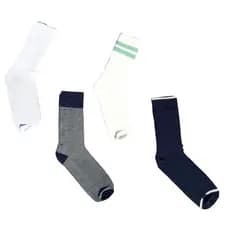 Kit com 04 pares de meias 70% algodão cano alto adulto