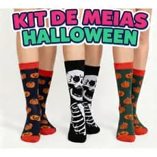 Meias Halloween Edição Limitada – Kit com 3 Pares