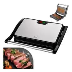 Mini Grill Grelha Sanduicheira Inox 750w Inicador Led Alça Cor Preto
