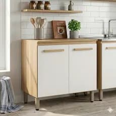 Balcão Buffet Cozinha Multiuso Micro-ondas Armário 2 Portas Prateleira C/ Tampo Adaptável P/ Cooktop
