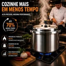 Panela De Pressão 25 Litros Industrial - Linha Hotel Profissional Alumínio Polido Multiuso Reforçada