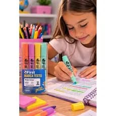 Kit 4 Marca Texto Glitter Pastel Colorido Escolar Envio Rápido