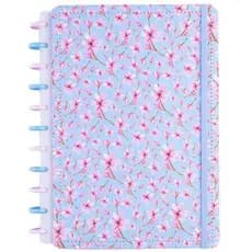 Caderno Inteligente Cerejeira Grande G Médio M Disco Reposicionável Floral Elástico Envio Rápido