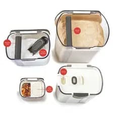 Kit Potes Plástico Hermético Organizador Armazenamento Segurança Cozinha Casa