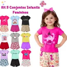 Kit Sortido 10 Peças Menina Infantil  Bebê Conjunto Estampado Moda Verão