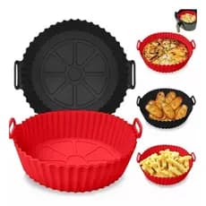 Forma Silicone Air Fryer 18cm Antiaderente Reutilizável Durável Forno Assadeira cozinha