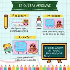 Kit Etiqueta Escolar Personalizada-Etiqueta adesiva-Material Escolar