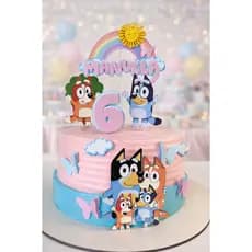 Topo para Bolo Bluey-BRINDE Topper para docinhos-Topo de bolo personalizado- Topo personalizado 3D