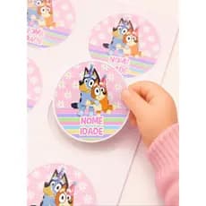 Adesivo Personalizado 4cm-Etiqueta Adesiva para lembrancinha-Etiqueta Bluey