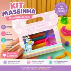 Kit Massinha Personalizado com Nome e Idade | Kit Massinha Bluey - Lembrancinha Infantil Aniversário