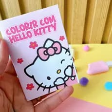 Mini Livrinho de Colorir- Folha A4- Lembrancinha Infantil-Lembrancinha HelloKitty