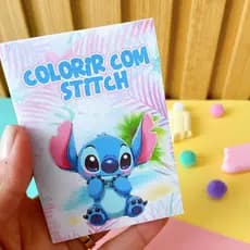 Mini Livrinho de Colorir- Folha A4- Lembrancinha Infantil-Lembrancinha Stitch