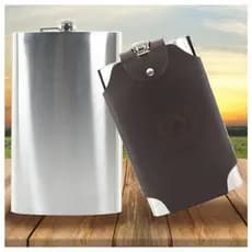 Cantil Gigante Soviético CCCP Vodka 1900ml Inox Alça Couro