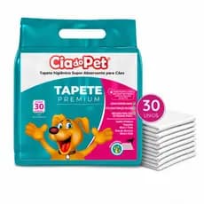 Tapete Higiênico Premium 30 Unidades 55x60 Cia Do Pet Ultra Absorção Combate Mau Cheiro para Cães