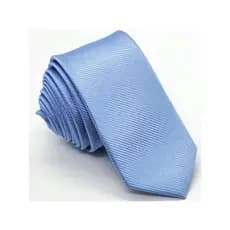 Gravata Azul Serenity Com Listras Slim  Simples    Tecido