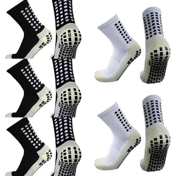 KIT 5 PARES De Meias Esportivas Futebol Basquetebol Algodão Antiderrapantes De Alta Qualidade