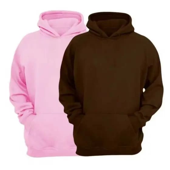 Kit 2 Blusas Moletom Canguru Com Capuz Liso Frio Unissex Feminino e Masculino Com Bolso