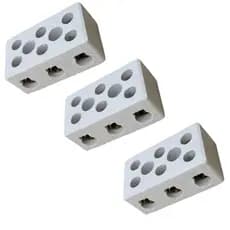 Kit 3 Conector Chuveiro Cerâmica/porcelana 3 Polos 10mm
