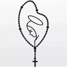 2 UNIDADES Adesivos Para Carro/moto preto - Terço Nossa Senhora Aparecida