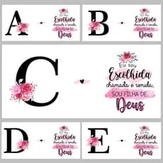 26 Artes Impressas Alfabeto Escolhida | Imagens prontas para estampar Canecas | Sublimação | Personalizada | Impressão