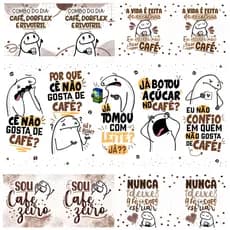 Artes para caneca Flork Café Humor | Estampas | Sublimação | Impressão | Sublimar | Kit 1