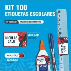 Kit 100 Etiqueta Escolar Personalizada – Vinil adesivo –Resistente à Água - Envio rápido