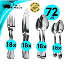 Kit Talheres Inox – Garfo Faca Colher e Colher Sobremesa Elegância e Qualidade na Sua Mesa