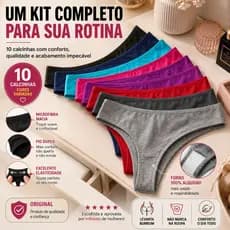 Kit 10 Calcinhas Fio Duplo Levanta Bumbum Microfibra