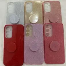 Capa Capinha Brilho Samsung Galaxy A24 A25 A34 A35 A06 A14 A15 A16 acompanha Pop Socket