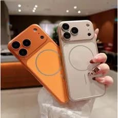 Nova Capa Laranja Mate Magnética Compatibilidade com iPhone 17Pro, 17Pro Max, 16, 15,14 pro max e 13 Pro Max