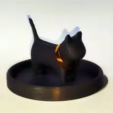 Porta Anel Gato - Elegância e Charme para Suas Joias  - Decorativo Criativo - Impresso em 3D (PLA)