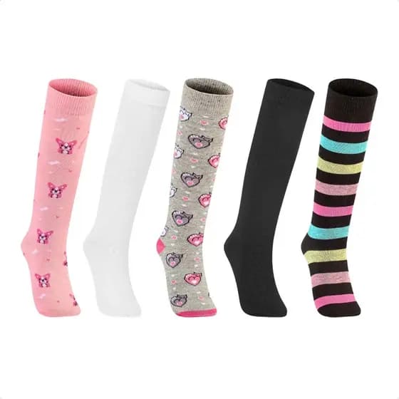 Kit Meia Feminina 3/4 Cano Alto Colorida Divertida Fun Socks