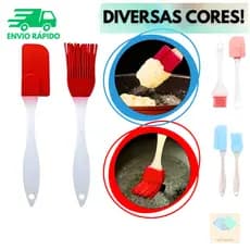 Kit Espátula E Pincel Em Silicone Com Cabo Transparente Para Cozinha Confeitaria Receitas Bolos