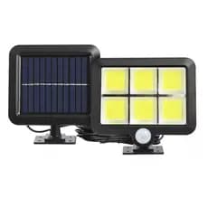 Luminária Solar Led Parede Sensor Presença Painel Separado