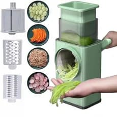 Fatiador Legumes Cortador Vegetais Manual 3 em 1 Multiuso Cozinha Giratorio Manivela