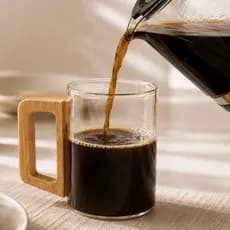 Kit Xícara de Vidro Transparente com Alça de Bambu 1 2 ou 3 Peças para Café e Chá