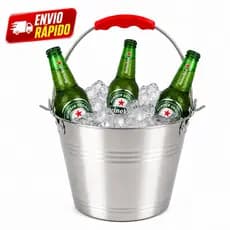 Balde de Gelo Inox 3 Litros com Alça para Bebidas Churrasco Festas
