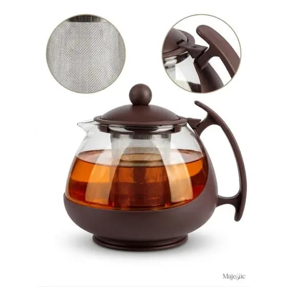 Chaleira Bule de Vidro com Infusor Inox 750ml Resistente Café Chá