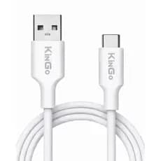 Cabo Tipo C Turbo 2,1A Carregamento Rápido 1m Branco KinGo
