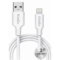 Cabo para iPhone Lightning Turbo 2,1A - Kit 2 Unidades - Carga Rápida - 1,0m Branco KinGo