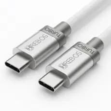 Cabo Tipo C Turbo 3.0A - Carga Rápida - 1,0m Branco Hrebos