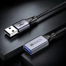 Cabo Extensor USB Premium Macho x Fêmea Preto HRebos