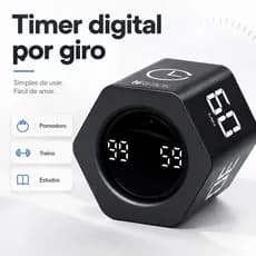 Timer Digital Pomodoro Por Giro Recarregável Estudos Treino Academia 99 Min HRebos